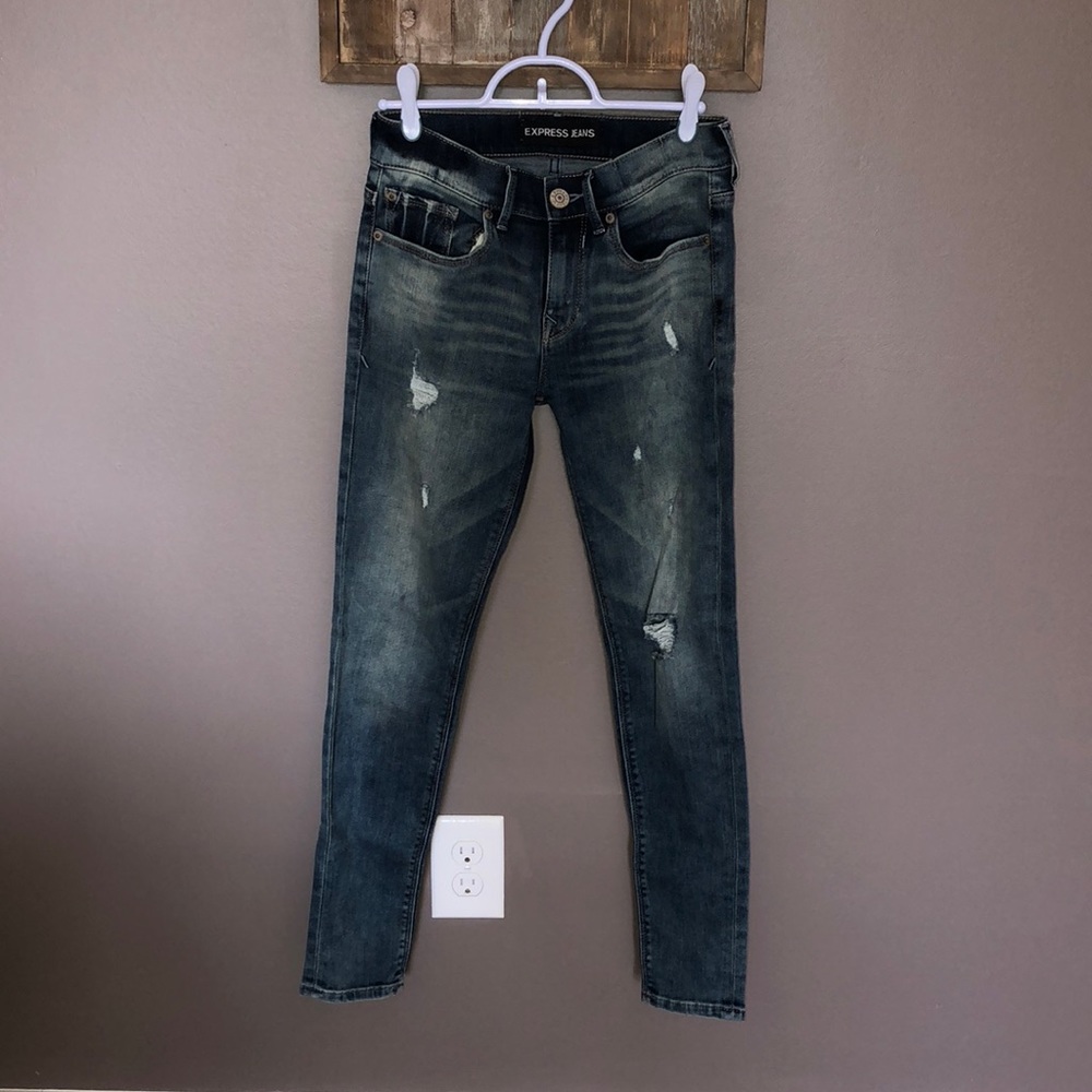 Express destroyed legging jeans